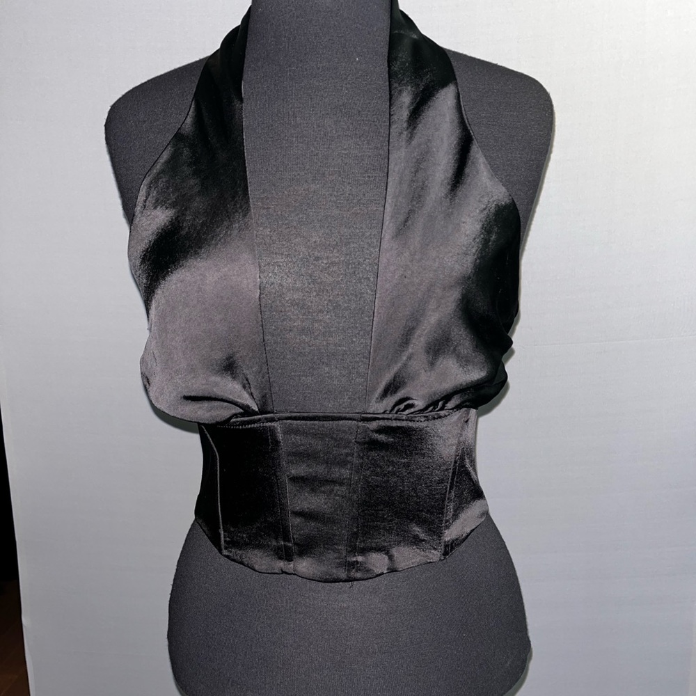 3 for $30 Dynamite Black Satin Feel Halter Top